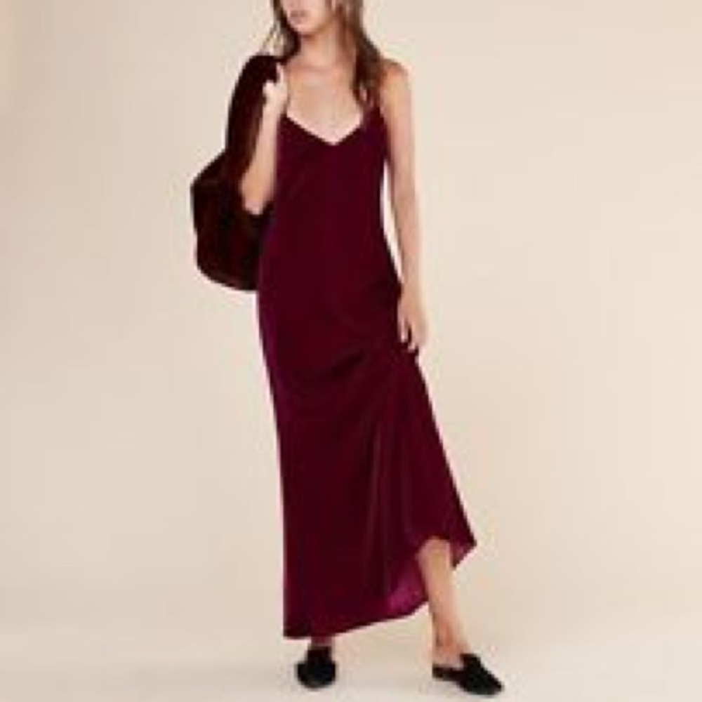 Reformation Velvet Chemise Dress
