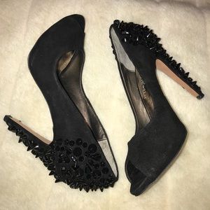 Sam Edelman Lorissa Black Peep Toe Spike Heels