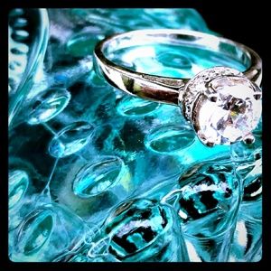 Engagement ring simple silver Christmas