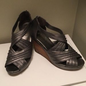 Cole Haan Silver wedge sandals