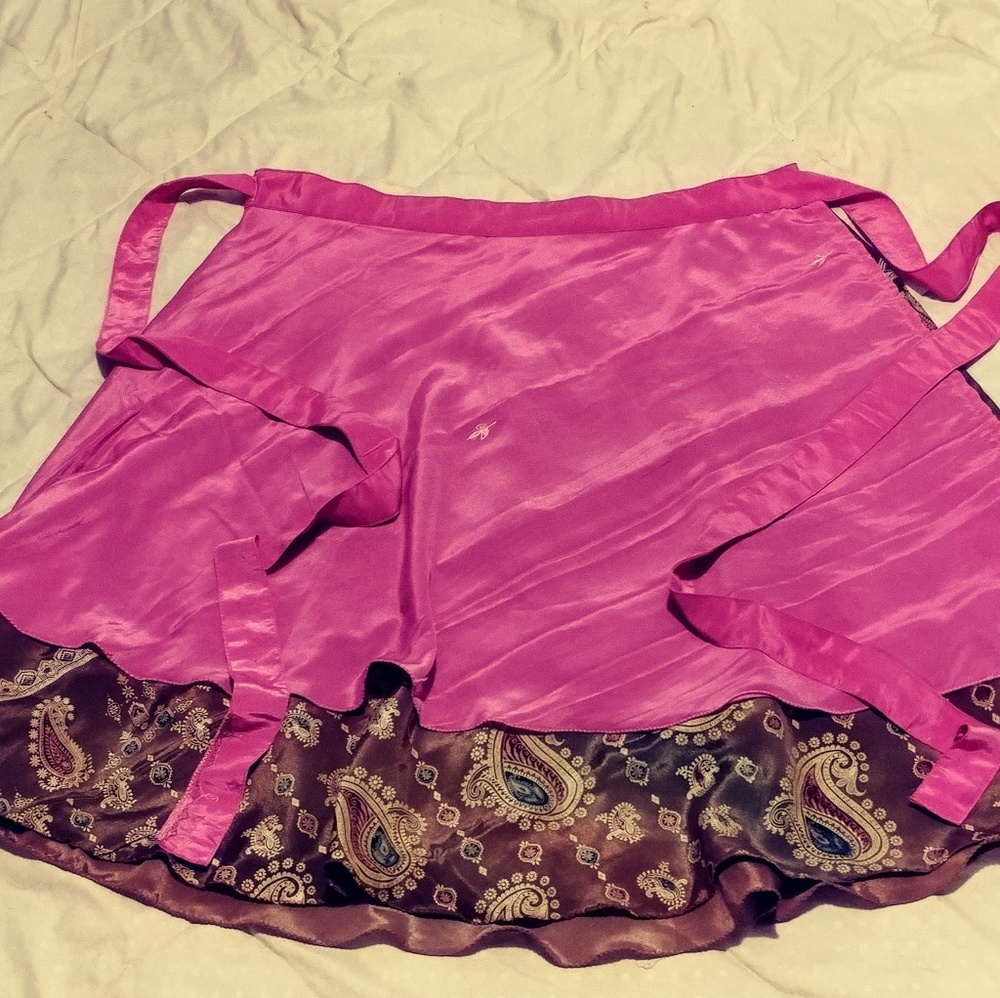 Adorable wrap-around reversible skirt