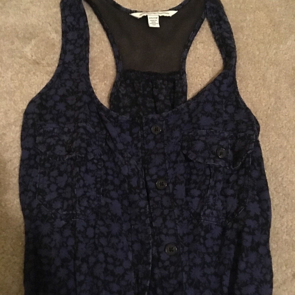 American Eagle blue and black romper