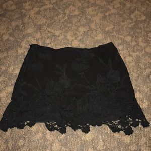 kendall and kylie black lace mini skirt