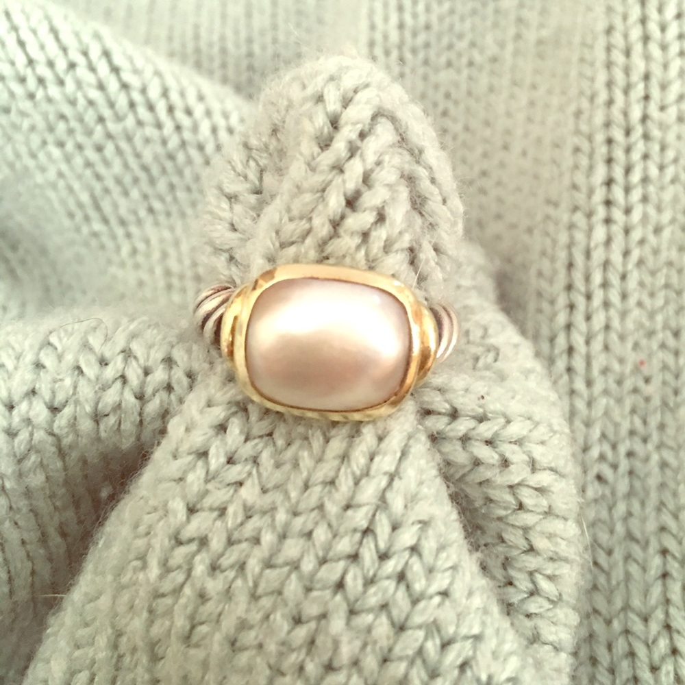 David Yurman Pearl ring 14kt y&w gold