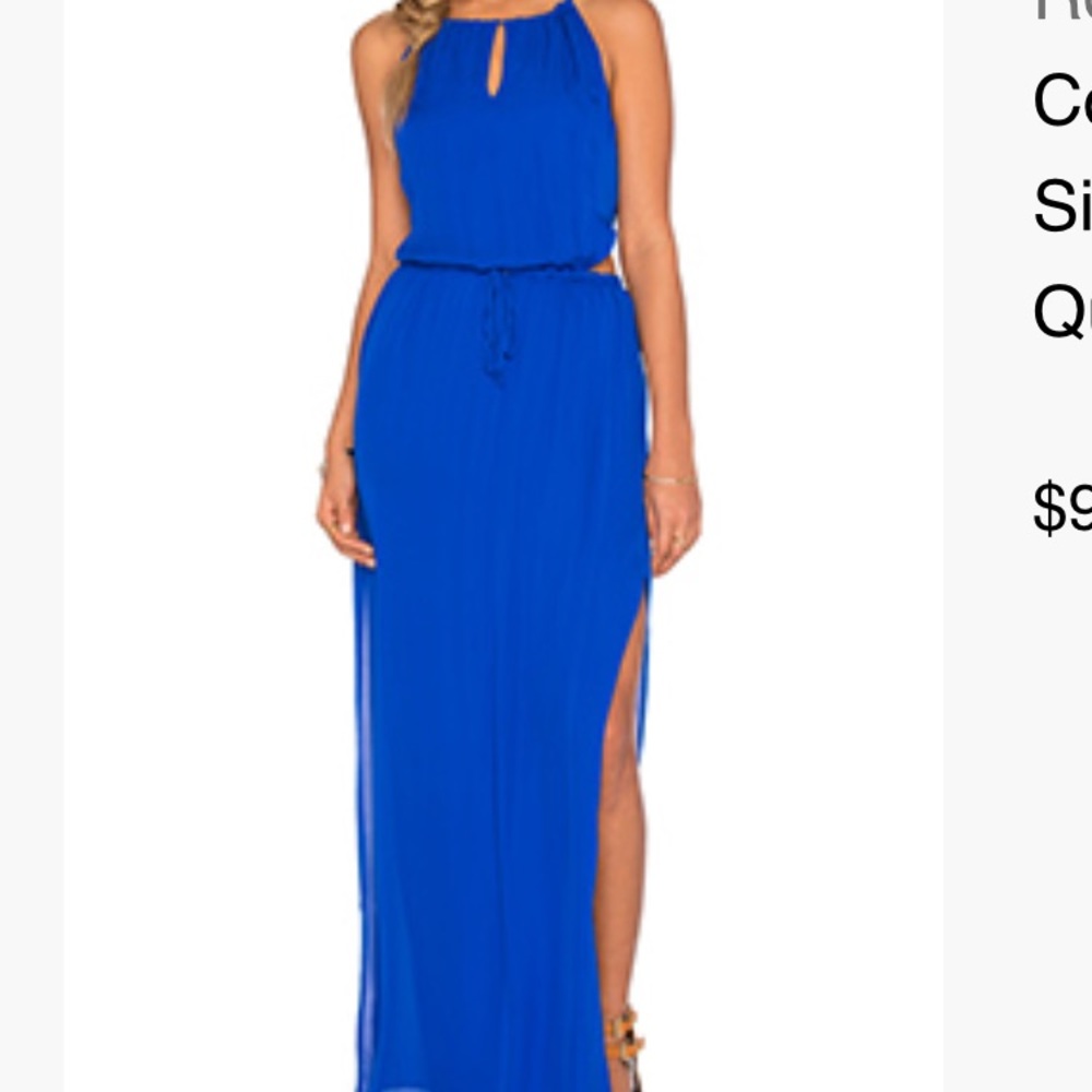 Blue maxi dress with slit