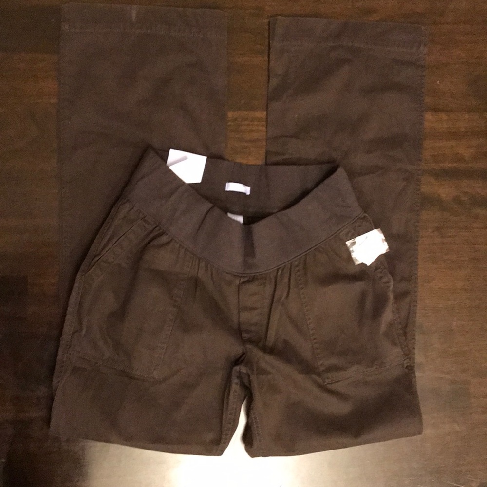 NWT GAP Maternity Brown Demi Panel Pants