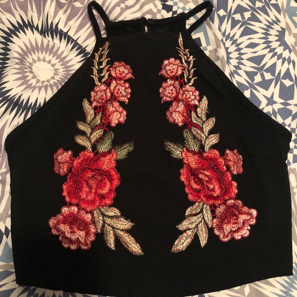 Embroidered crop top