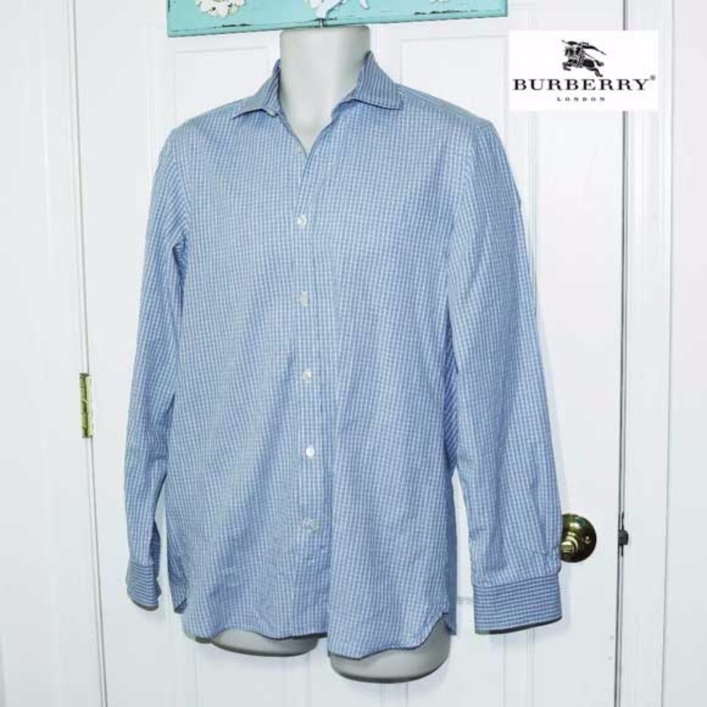 Auth BURBERRY London Gingham Button shirt 15.5