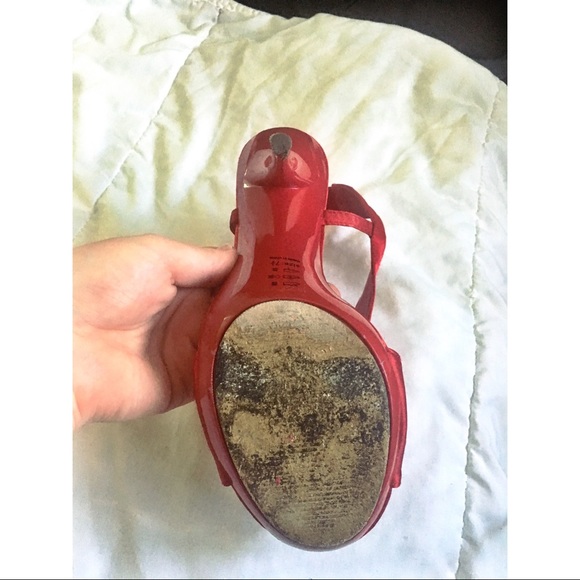 ✨PROM SHOES✨ Red Satin Heel - Picture 3 of 4