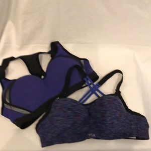 Two Victoria’s Secret VSX Sports Bras sz 34 A/B