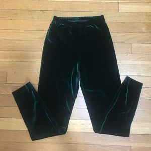 American Apparel Green Velvet Leggings - S/M
