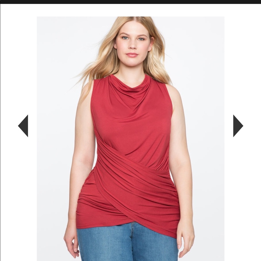 Eloquii Draped Wrap Front Top