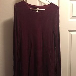 Pink Blush maroon long sweater