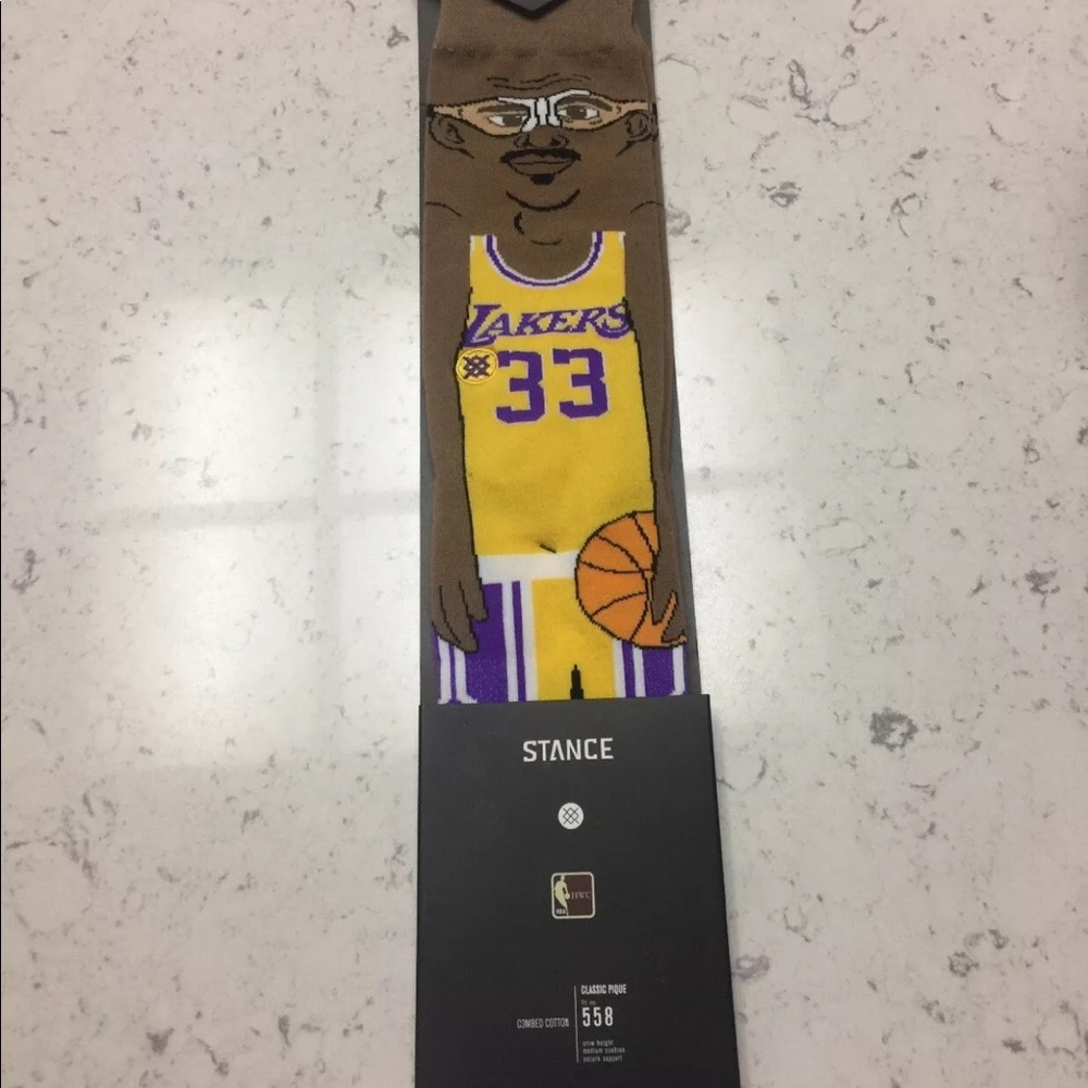 New NBA Stance Large Kareem LA Lakers Mens Socks
