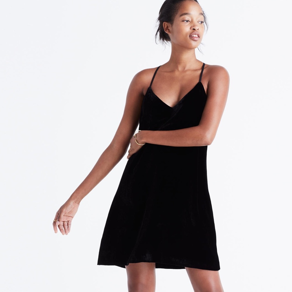 Madewell velvet shift dress