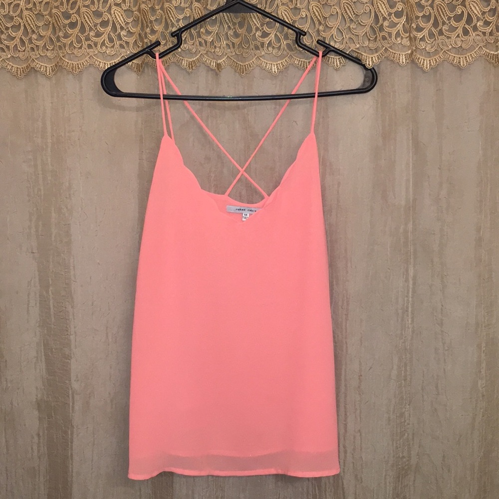 Coral Cross Back Tank Top