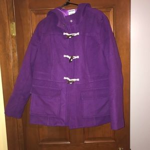 Purple Toggle Button Up Pea Coat