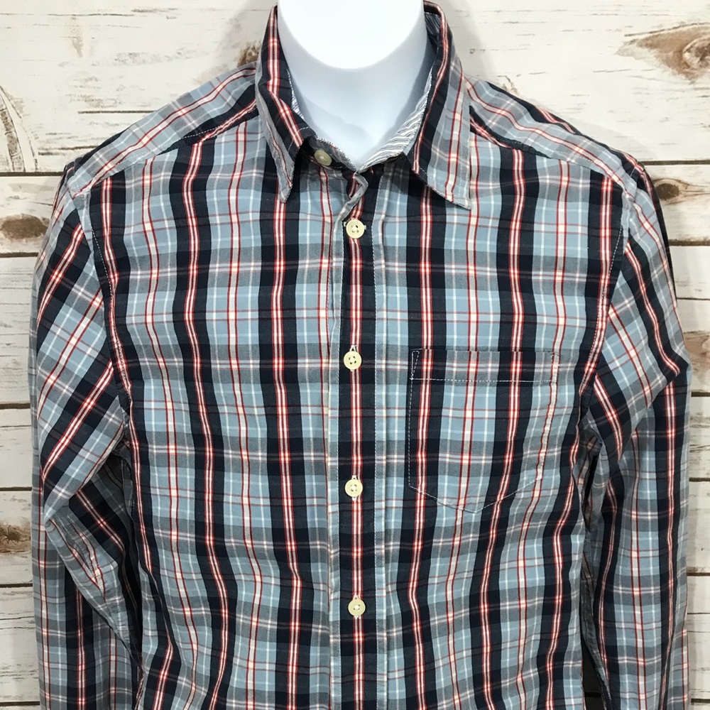 Mini Boden Johnnie B Shirt Long Sleeve Plaid Sz S