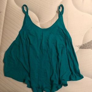 Blue high low tank top
