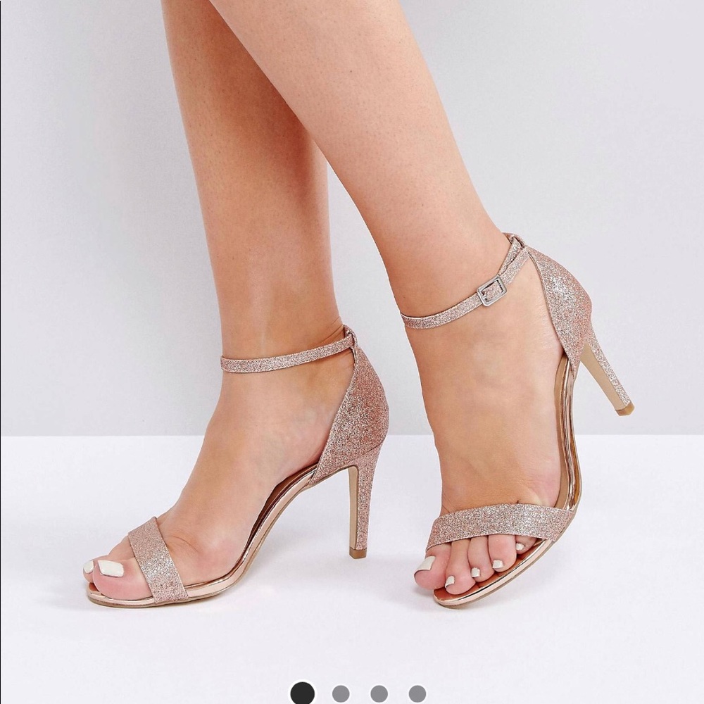 Gorgeus New Look rose gold glitter heels size 11w