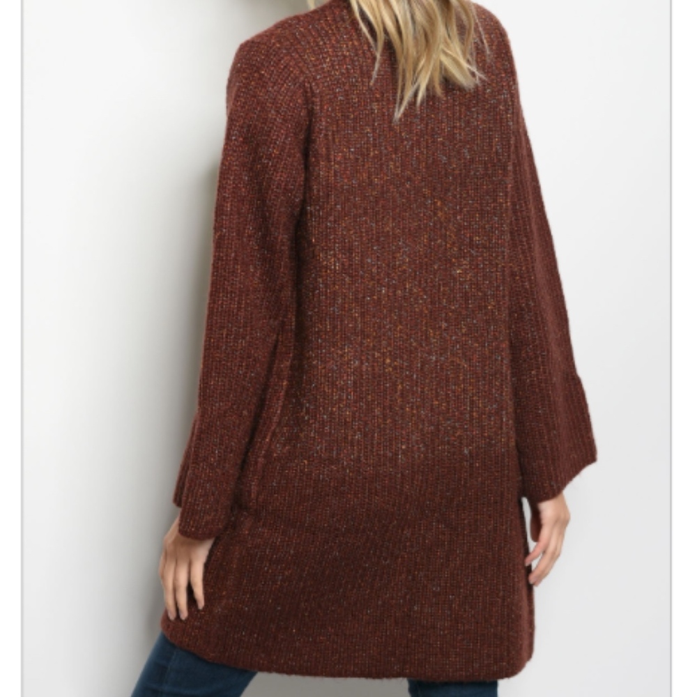 Rust Button-Front Sweater - Picture 2 of 2