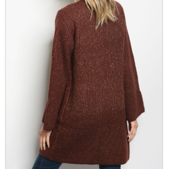 Rust Button-Front Sweater - Picture 2 of 2