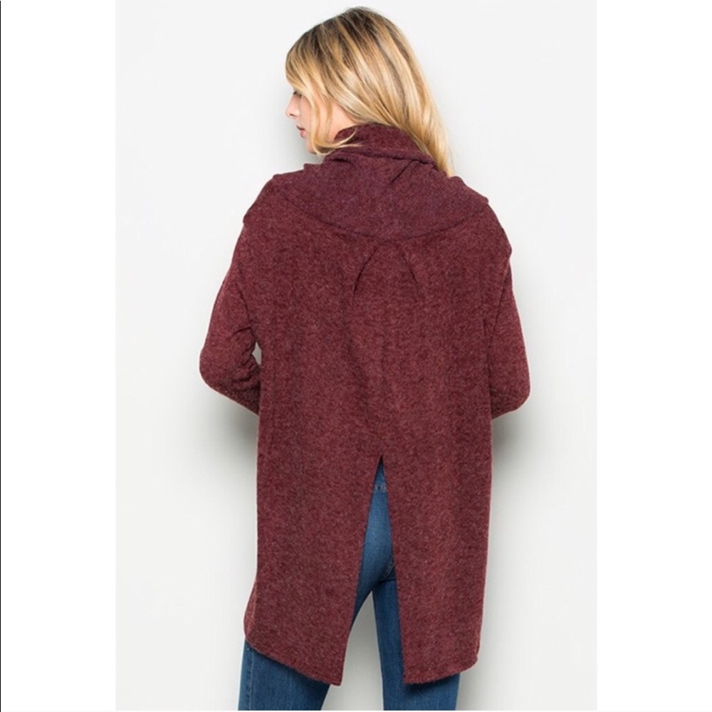 Wine Cowl Neck Sweater - Picture 3 of 3