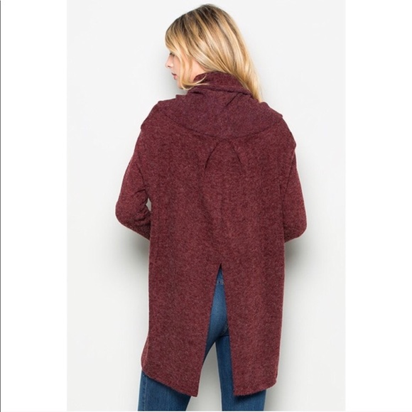 Wine Cowl Neck Sweater - Picture 3 of 3