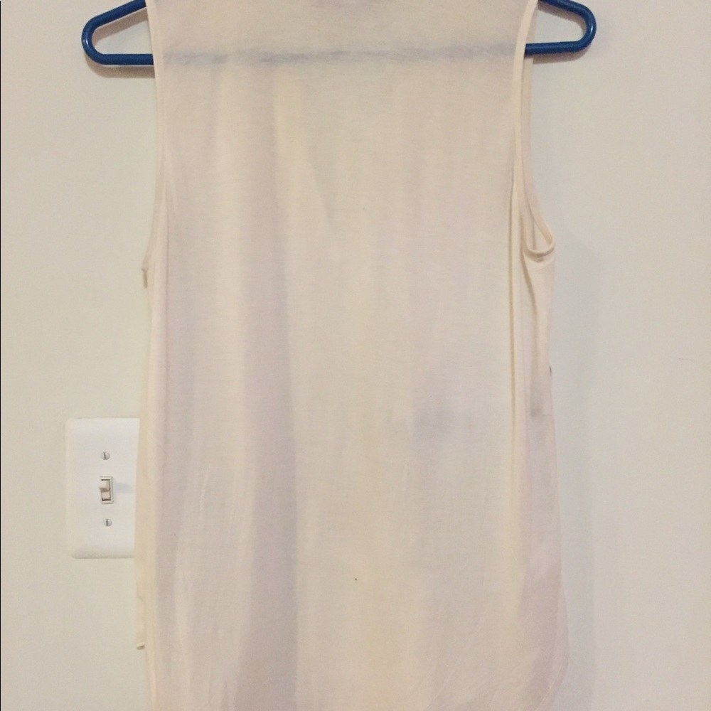 LOFT Ivory Ruffle Blouse - Picture 3 of 4