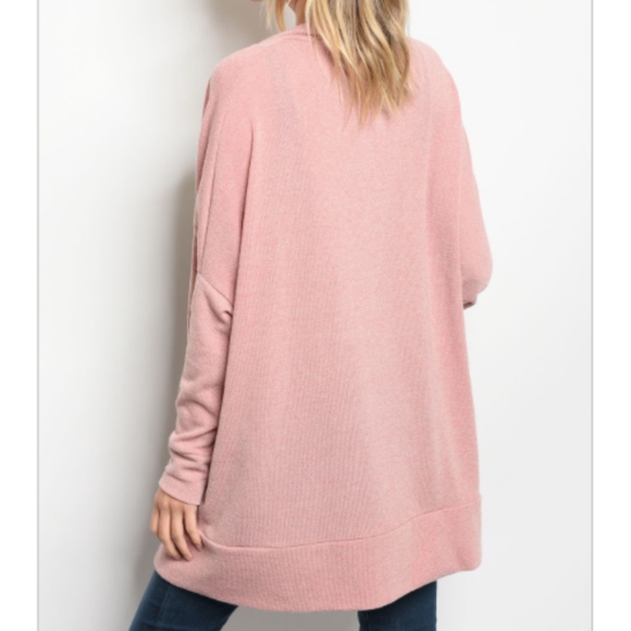 LAST 1: Dusty Pink Sweater Cardigan - Picture 2 of 4