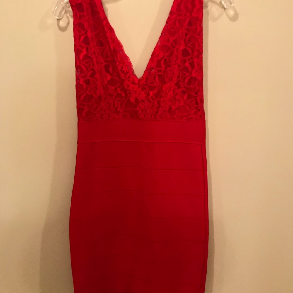Bebe Lace Red Dress