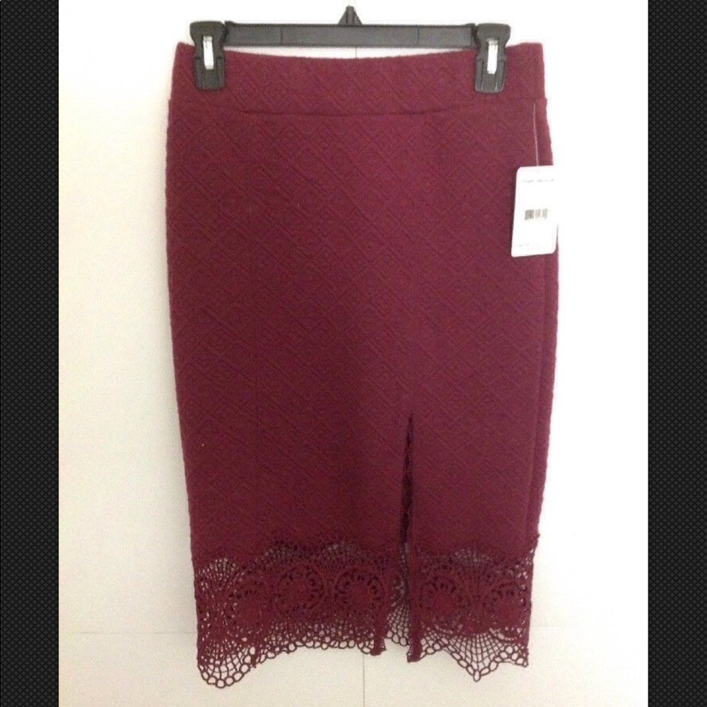 Free People Merlot Storyteller Stretch Skirt.NWT S
