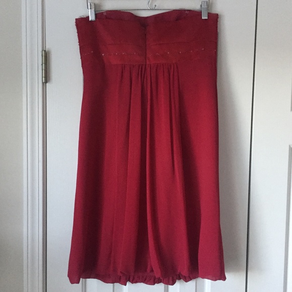 💗David's Bridal short red beaded dress formal - Picture 4 of 5