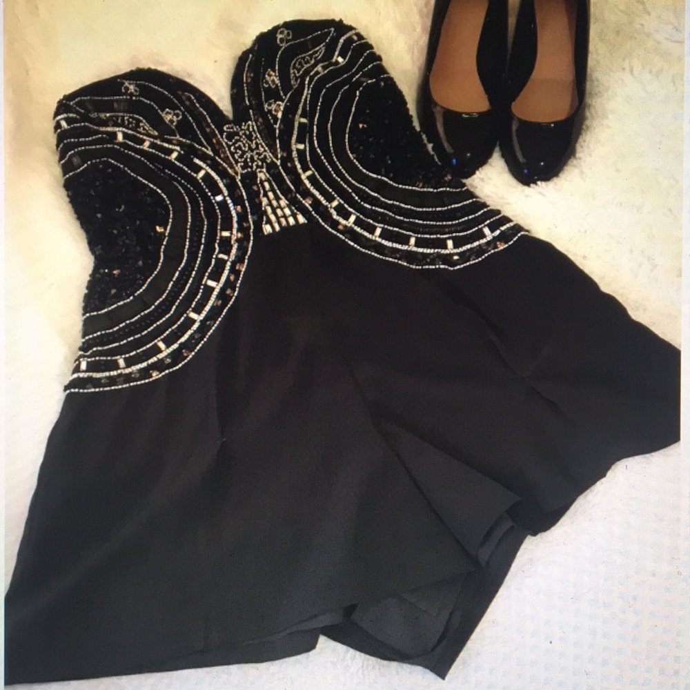 Black jeweled romper