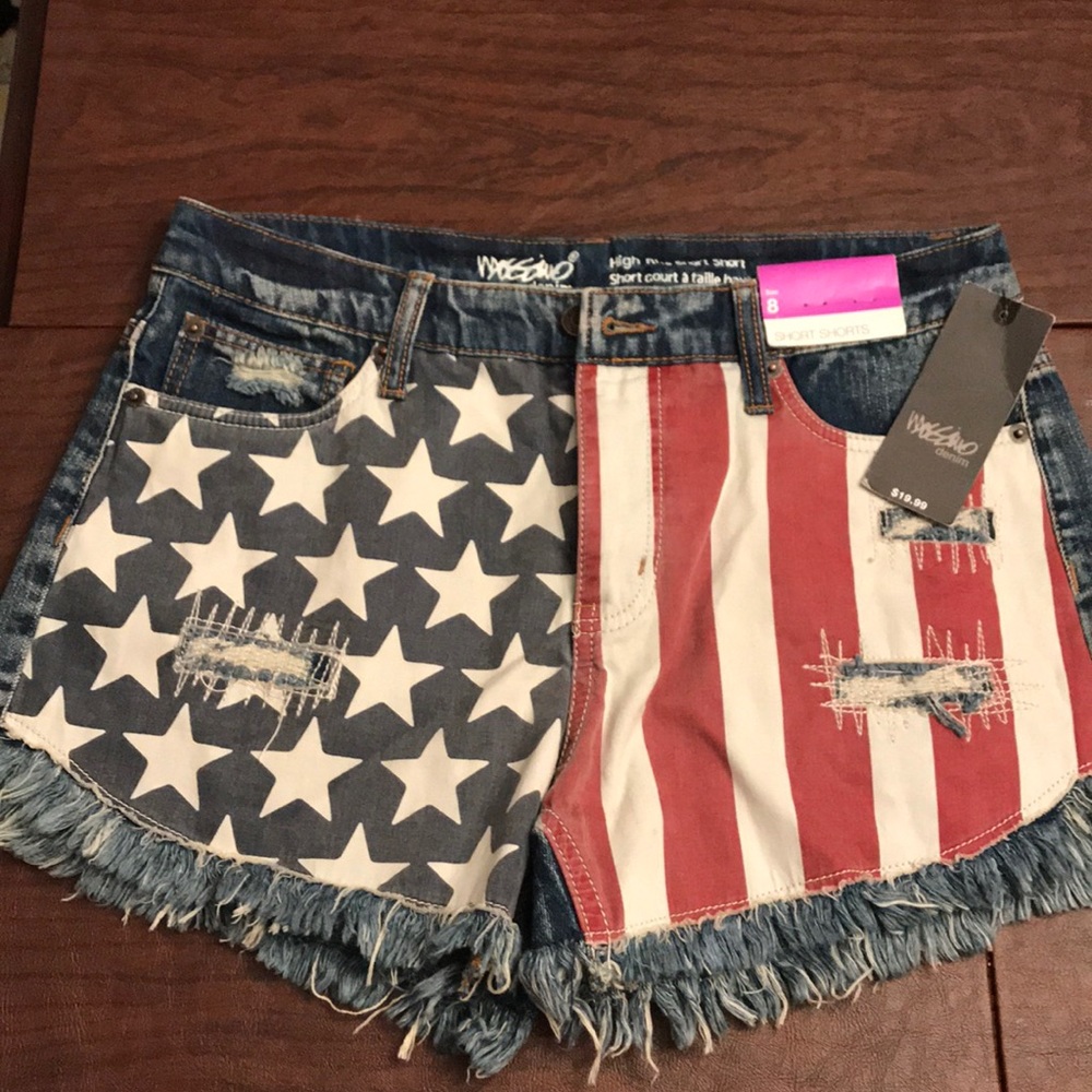 NWT Mossimo high waisted American Flag shorts