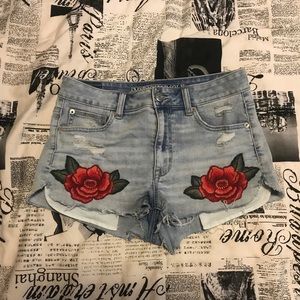 AE rose embroidered shorties