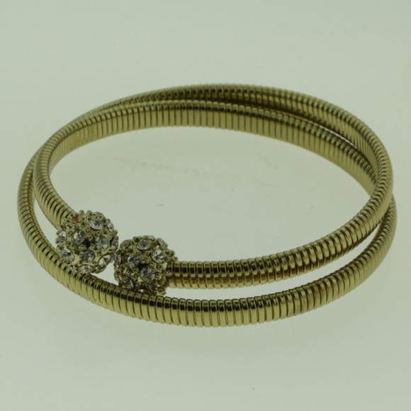 NWOT gold coil bracelet with crystal end WHBMB14nc - Picture 5 of 5