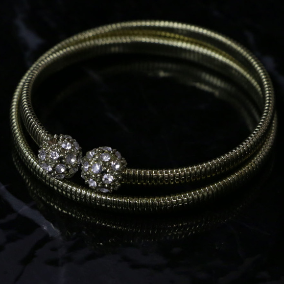 NWOT gold coil bracelet with crystal end WHBMB14nc - Picture 3 of 5
