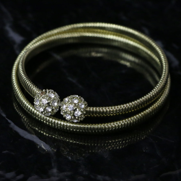 NWOT gold coil bracelet with crystal end WHBMB14nc - Picture 4 of 5