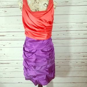 Purple & coral EXPRESS party dress NWOT sz 12