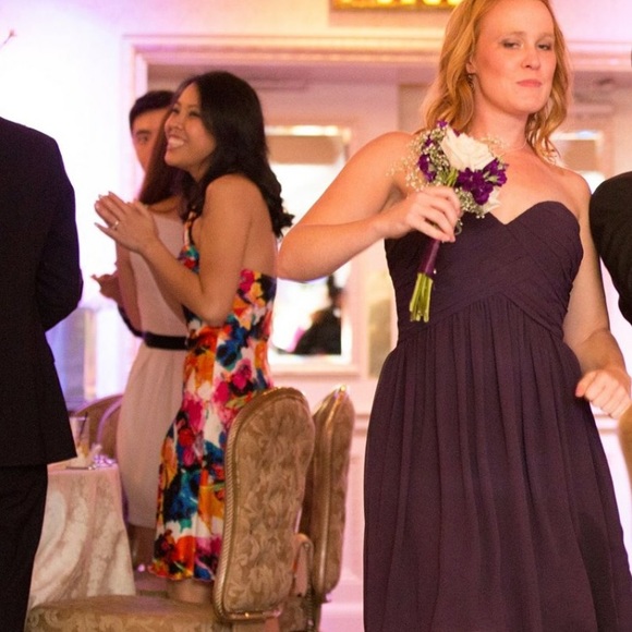 Dark purple chiffon dress - Picture 2 of 2