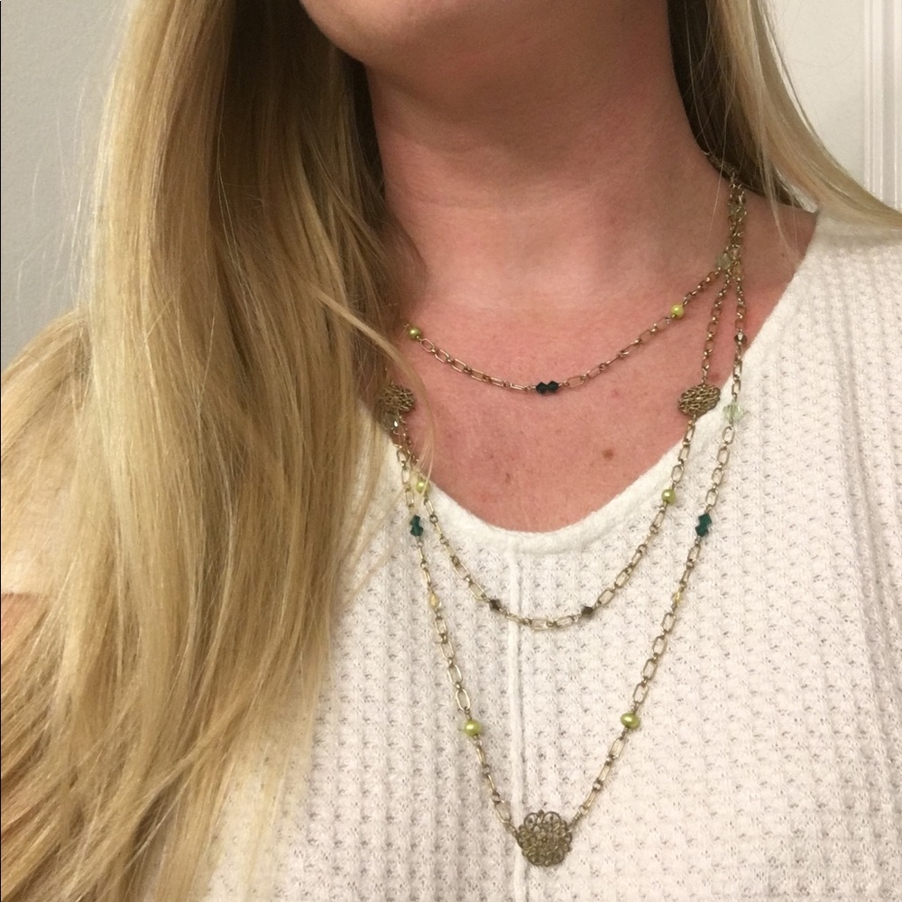 Urban Outfitters long gold layer necklace