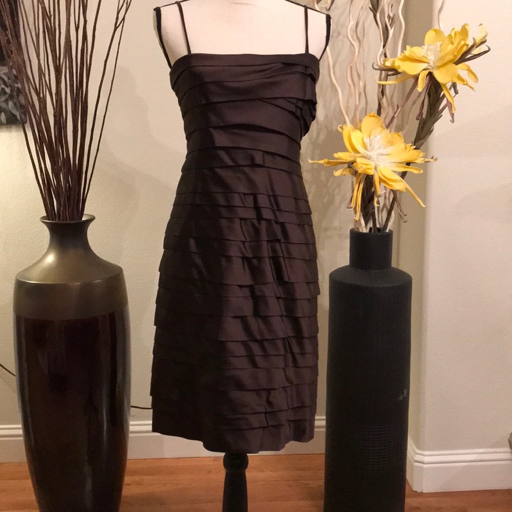 Calvin Klein brown layered body fit dress