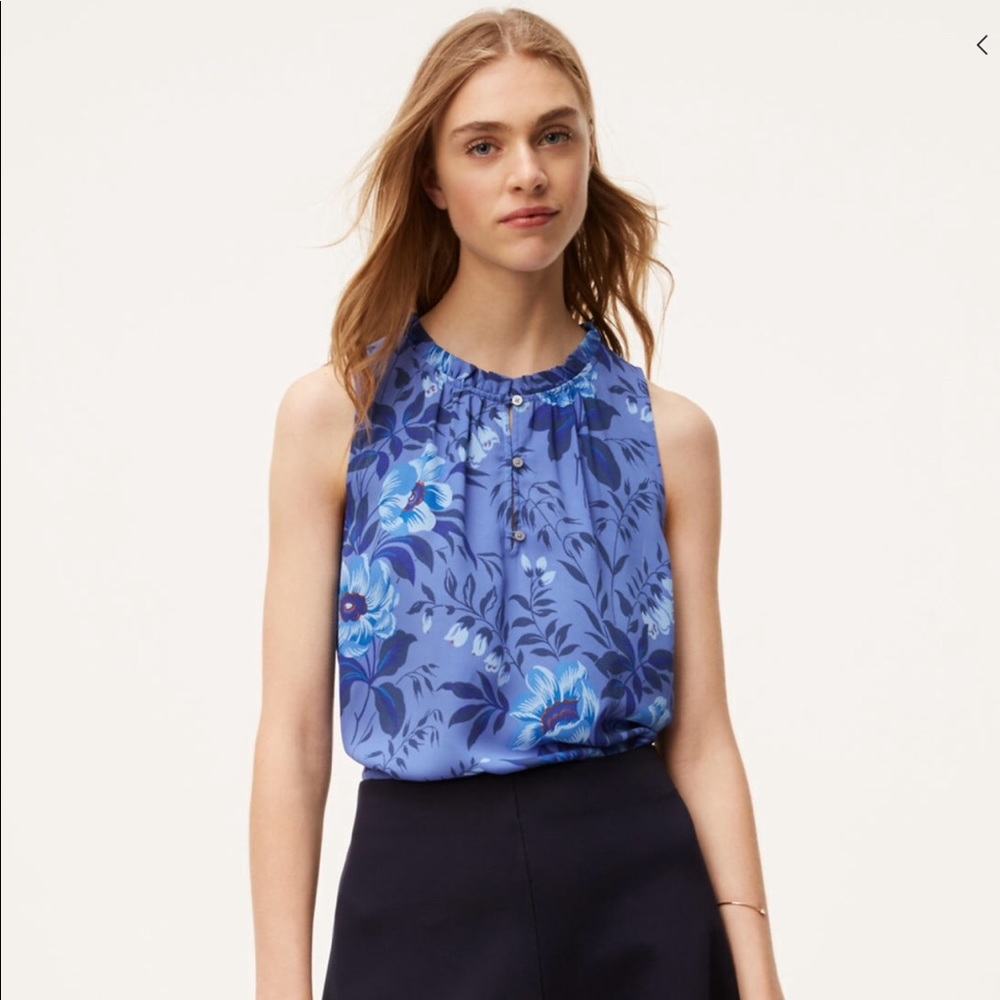 ANN TAYLOR LOFT XXSP FLORAL HENLEY HALTER TOP NWT