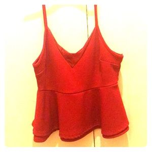 Red peplum top