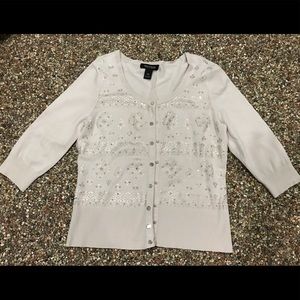 White House black market twin set cardigan