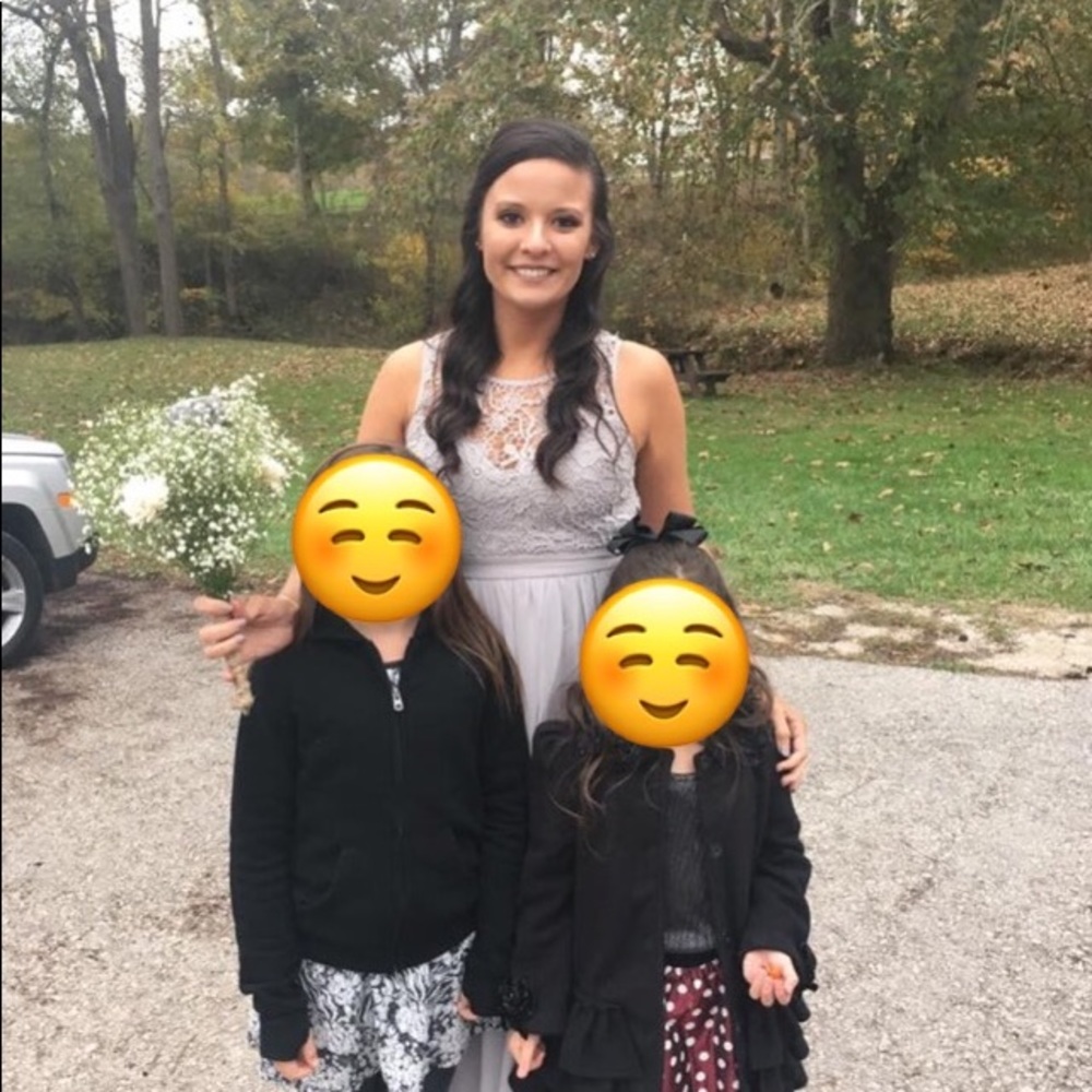 Pebble Gray bridesmaids dress