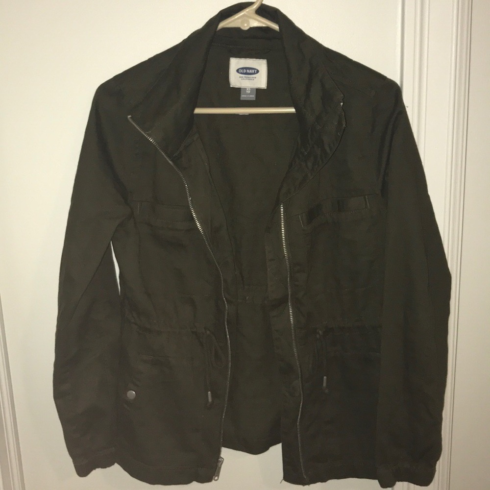 Navy green zip up jacket