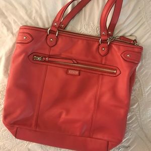 Coral Coach Tote Purse