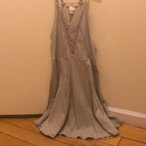 Gray corset-front mini dress